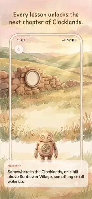 Story mode opening scene on a hillside above Sunflower Village